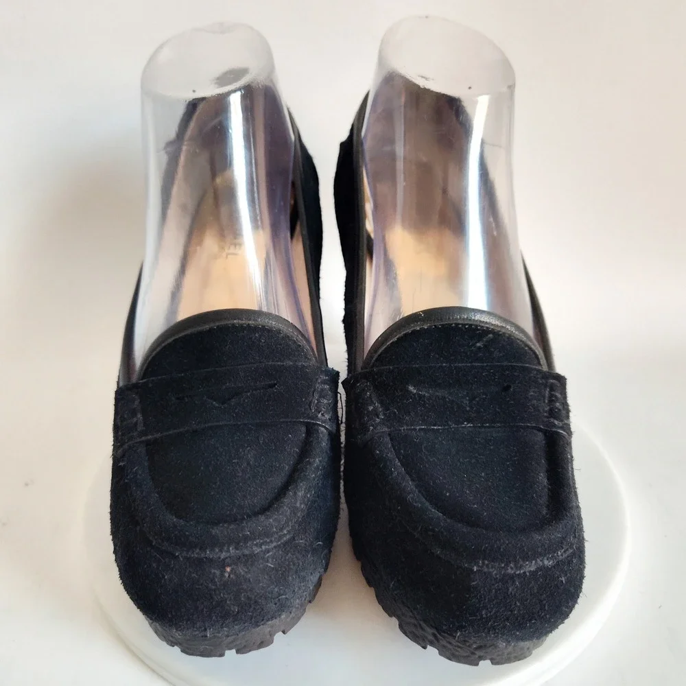 Michael Kors Heels 8.5 Penny Loafers Pumps Wedge Rory Suede Lug‎ Sole Platform